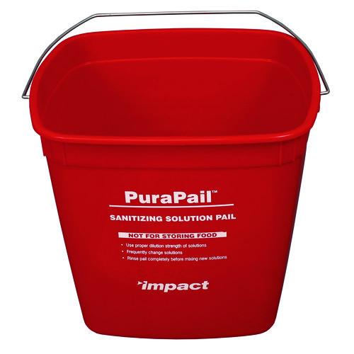 Image of Impact® 5506-6S Purapail Sanitizing Bucket, 6 Qt, Polyethylene, Red