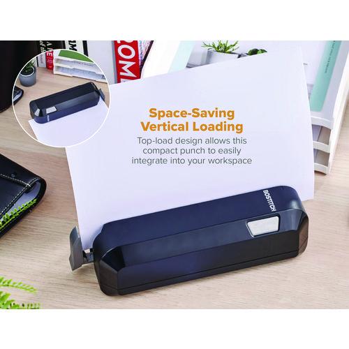 Image of Bostitch® EHP20-BLK 20-Sheet Electric Three-Hole Punch, 9/32" Holes, Black