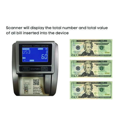 Image of Dri-Mark® MG03 Counterfeit Detector Machine for USD, 5 Detection Methods, 4.5" x 5.5" x 3.5", Black