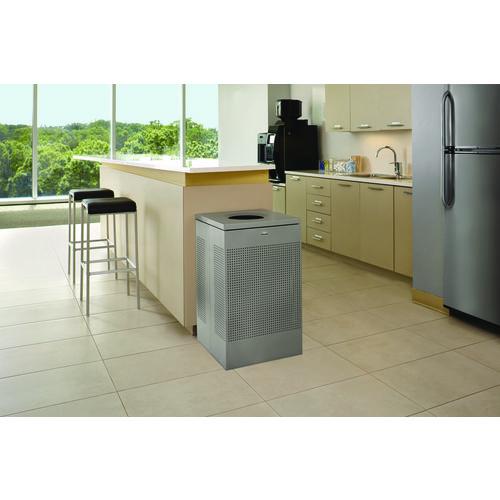 Image of Rubbermaid® Commercial FGSC18EPLSM Designer Line Silhouettes Waste Receptacle, 20 gal, Steel, Silver Metallic