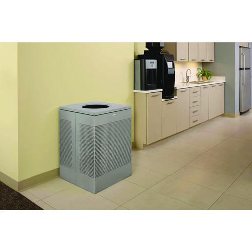 Image of Rubbermaid® Commercial FGSC18EPLSM Designer Line Silhouettes Waste Receptacle, 20 gal, Steel, Silver Metallic