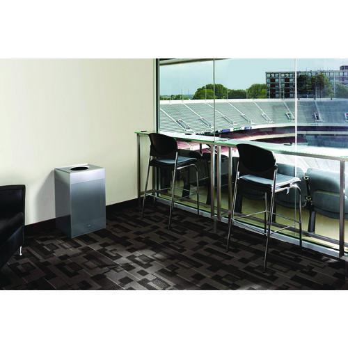 Image of Rubbermaid® Commercial FGSC18EPLSM Designer Line Silhouettes Waste Receptacle, 20 gal, Steel, Silver Metallic