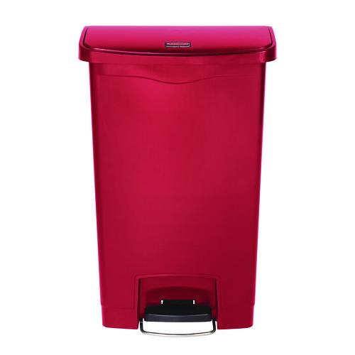 Image of Rubbermaid® Commercial 1883564 Streamline Resin Step-On Container, Front Step Style, 8 gal, Polyethylene, Red