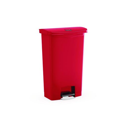 Image of Rubbermaid® Commercial 1883564 Streamline Resin Step-On Container, Front Step Style, 8 gal, Polyethylene, Red