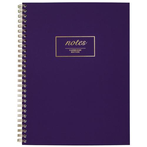 Image of Cambridge® 49556 Jewel Tone Notebook with Gold Twin-Wire Binding, 1-Subject, Wide/Legal Rule, Jewel Tone Purple Cover, (80) 9.5 x 7.25 Sheets