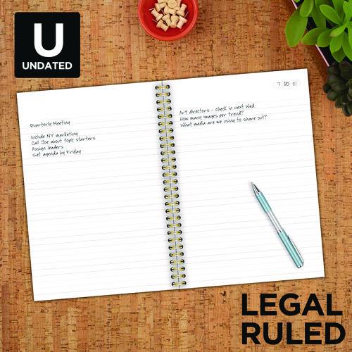 Image of Cambridge® 49556 Jewel Tone Notebook with Gold Twin-Wire Binding, 1-Subject, Wide/Legal Rule, Jewel Tone Purple Cover, (80) 9.5 x 7.25 Sheets