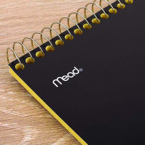 Image of Cambridge® MEA59880 Stiff-Back Wire Bound Notepad, Canary/Blue Cover, Wide/Legal Rule, (70) Canary Yellow 8.5 x 11 Sheets