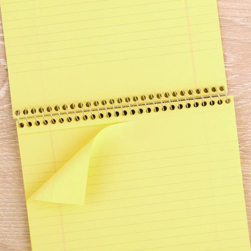 Image of Cambridge® MEA59880 Stiff-Back Wire Bound Notepad, Canary/Blue Cover, Wide/Legal Rule, (70) Canary Yellow 8.5 x 11 Sheets