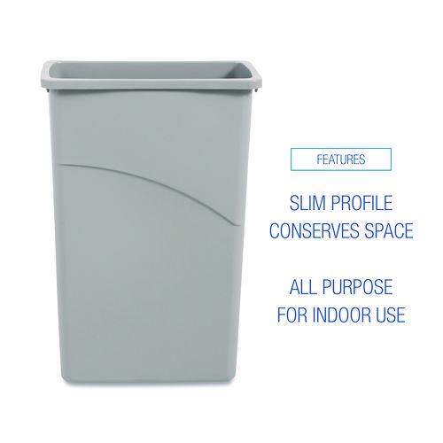 Image of Boardwalk® 1868188 Slim Waste Container, 23 gal, Plastic, Gray