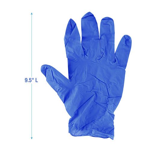 Image of Boardwalk® 380LBXA 380 Series Disposable General-Purpose Nitrile Gloves, Powder-Free, Large, 4 mil Thick, 9.5" Long, Blue, 100/Box