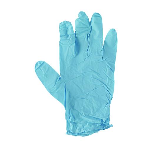 Image of Boardwalk® 382SBXA Disposable Examination Nitrile Gloves, Powder-Free, Small, 5 mil Thick, 9.5" Long, Blue, 100/Box