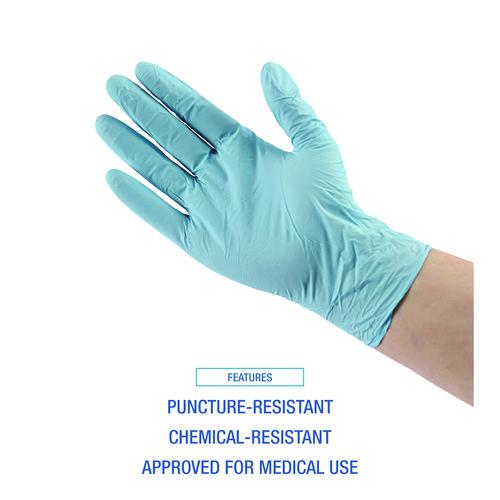 Image of Boardwalk® 382XSBXA Disposable Examination Nitrile Gloves, Powder-Free, X-Small, 5 mil Thick, 9.5" Long, Blue, 100/Box