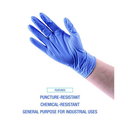 Image of Boardwalk® 380XLCTA 380 Series Disposable General-Purpose Nitrile Gloves, Powder-Free, X-Large, 4 mil Thick, 9.5" Long, Blue,100/Box, 10 Boxes/CT