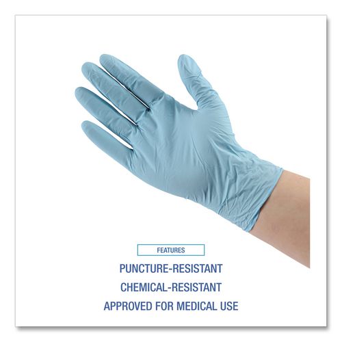 Image of Boardwalk® 382XLBXA Disposable Examination Nitrile Gloves, Powder-Free, X-Large, 5 mil Thick, 9.5" Long, Blue, 100/Box