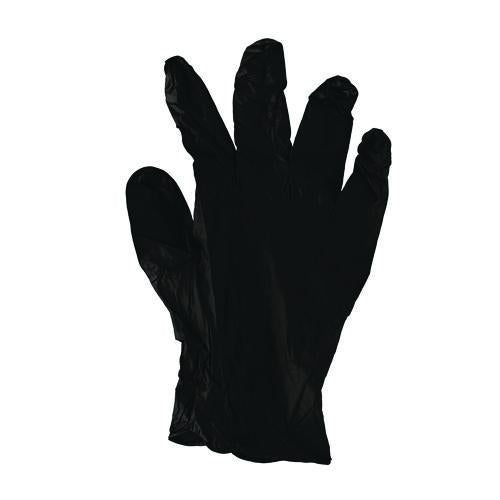 Image of Boardwalk® 396LBXA 396 Series Disposable General-Purpose Nitrile Gloves, Powder-Free, Large, 4.4 mil Thick, 9.5" Long, Black, 100/Box