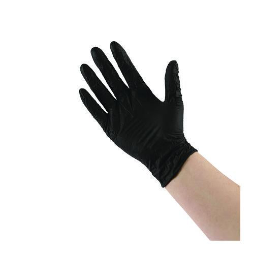 Image of Boardwalk® BWK396XLCT 396 Series Disposable General-Purpose Nitrile Gloves, Powder-Free, X-Large, 4.4 mil Thick, 9.5" Long, Black, 100/BX, 10 BX/CT