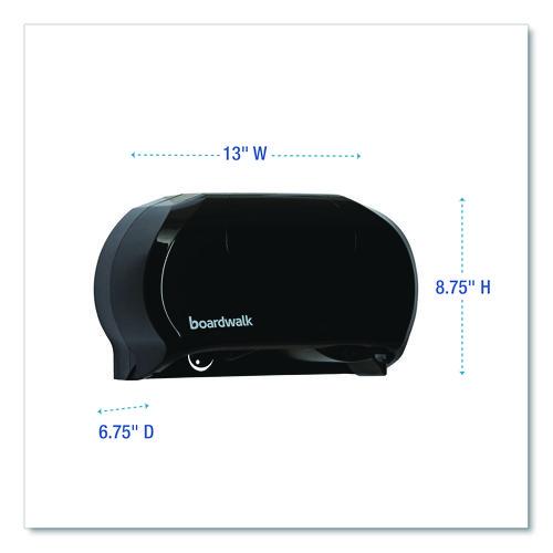 Image of BoardwalkÂ® Standard Twin Toilet Tissue Dispenser, 13 x 6.75 x 8.75, Black