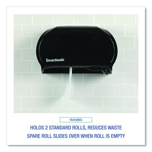 Image of BoardwalkÂ® Standard Twin Toilet Tissue Dispenser, 13 x 6.75 x 8.75, Black