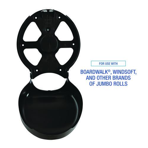 Image of Boardwalk® R2000BKBW Single Jumbo Toilet Tissue Dispenser, 11 x 6.25 x 12.25, Black