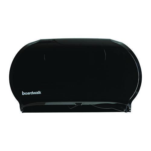 Image of Boardwalk® R4070BKBW Jumbo Twin Toilet Tissue Dispenser, 20.25 x 6 x 12.25, Black
