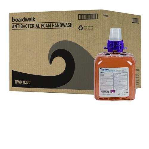 Image of Boardwalk® 6162-04-GCE00VL Foam Antibacterial Handwash, Fresh Fruit Scent, 1,250 mL Refill, 4/Carton