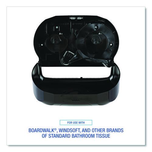 Image of BoardwalkÂ® Standard Twin Toilet Tissue Dispenser, 13 x 6.75 x 8.75, Black