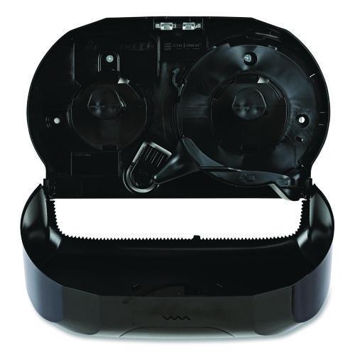 Image of BoardwalkÂ® Standard Twin Toilet Tissue Dispenser, 13 x 6.75 x 8.75, Black