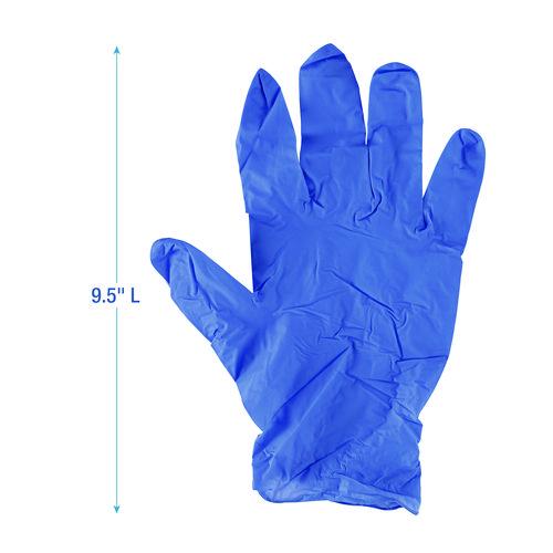 Image of Boardwalk® 380XLCTA 380 Series Disposable General-Purpose Nitrile Gloves, Powder-Free, X-Large, 4 mil Thick, 9.5" Long, Blue,100/Box, 10 Boxes/CT