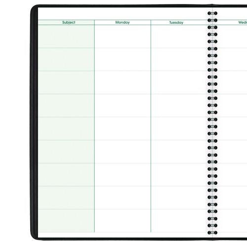 Image of AT-A-GLANCE® 80-155-05 Undated Teacher's Planner, Weekly, 9 Classes, Black Cover, 10.88 x 8.25 Sheets, 12-Month (July to June)