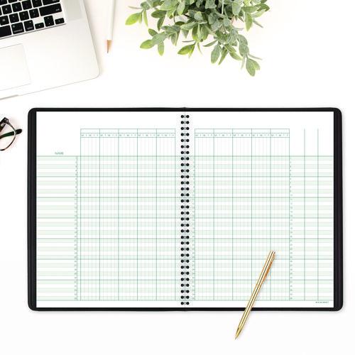 Image of AT-A-GLANCEÂ® Undated Class Record Book, Nine To 10 Week Term: Two-Page Spread (35 Students), 10.88 X 8.25, Black Cover