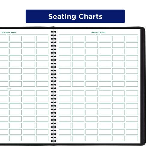 Image of AT-A-GLANCEÂ® Undated Class Record Book, Nine To 10 Week Term: Two-Page Spread (35 Students), 10.88 X 8.25, Black Cover