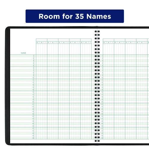 Image of AT-A-GLANCEÂ® Undated Class Record Book, Nine To 10 Week Term: Two-Page Spread (35 Students), 10.88 X 8.25, Black Cover