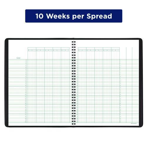 Image of AT-A-GLANCEÂ® Undated Class Record Book, Nine To 10 Week Term: Two-Page Spread (35 Students), 10.88 X 8.25, Black Cover