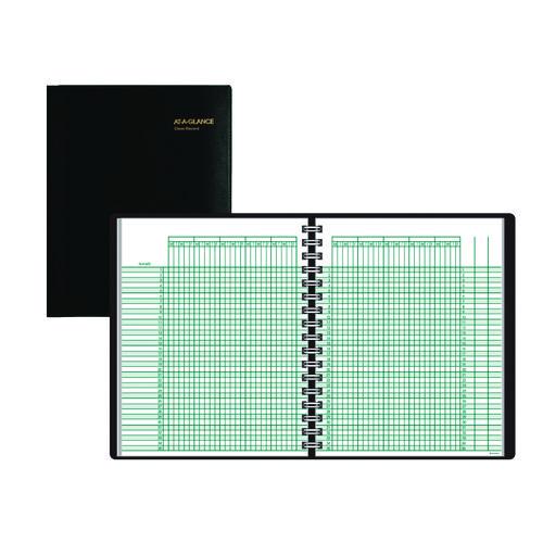 Image of AT-A-GLANCEÂ® Undated Class Record Book, Nine To 10 Week Term: Two-Page Spread (35 Students), 10.88 X 8.25, Black Cover