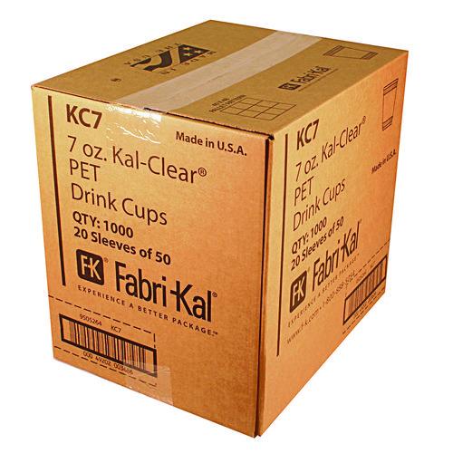 Image of Fabri-Kal® 000000000009505264 Kal-Clear PET Cold Drink Cups, 7 oz, Plastic, Clear, 1,000/Carton