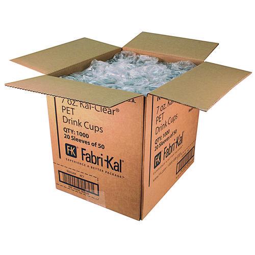 Image of Fabri-Kal® 000000000009505264 Kal-Clear PET Cold Drink Cups, 7 oz, Plastic, Clear, 1,000/Carton