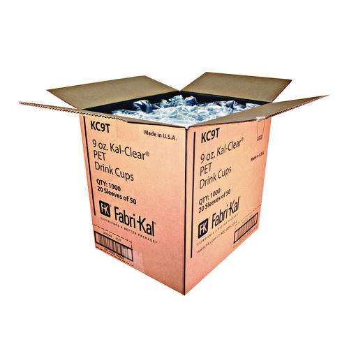 Image of Fabri-Kal® 000000000009502048 Kal-Clear True PET Cold Drink Cups, 9 oz, Plastic, Clear, 50/Bag, 20 Bags/Carton