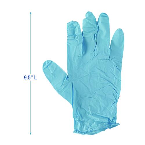 Image of Boardwalk® 382MBXA Disposable Examination Nitrile Gloves, Powder-Free, Medium, 5 mil Thick, 9.5" Long, Blue, 100/Box