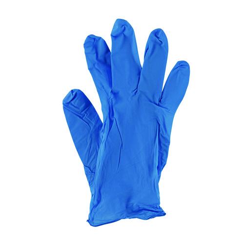 Image of Boardwalk® 395LBXA 395 Series Disposable General-Purpose Nitrile Gloves, Powder-Free, Large, 5 mil Thick, 9.5" Long, Blue, 100/Box