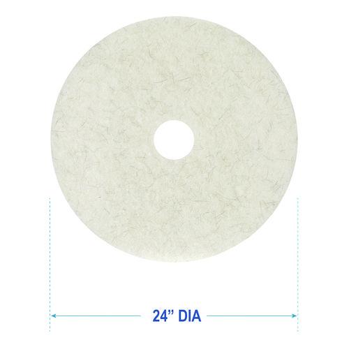 Image of Boardwalk® BWK4024NAT Natural Burnishing Floor Pads, 24" Diameter, White, 5/carton