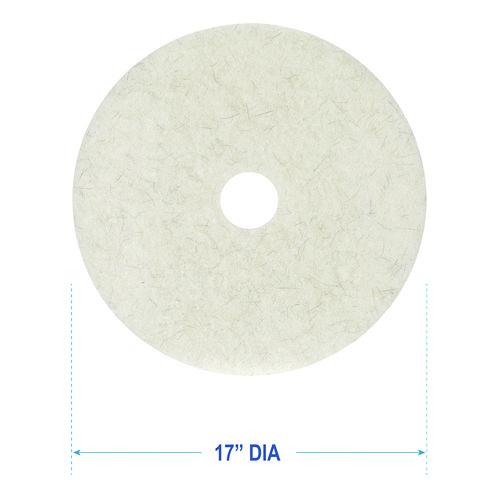 Image of BoardwalkÂ® Natural Burnishing Floor Pads, 17" Diameter, White, 5/carton