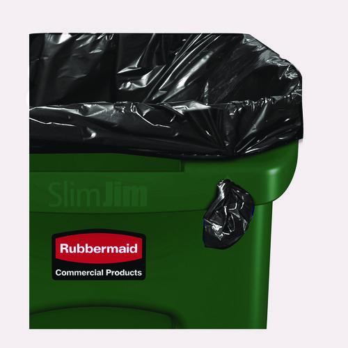 Image of Rubbermaid® Commercial FG354007GRN Slim Jim Plastic Recycling Container with Venting Channels, 23 gal, Plastic,  Green