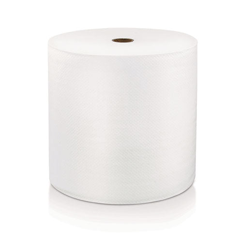 Image of LoCor® 46896 Hard Wound Roll Towel, 1-Ply, 8" x 800 ft, White, 6 Rolls/Carton