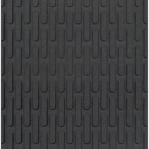 Image of Crown TD 0046BK Crown-Tred Indoor/Outdoor Scraper Mat, Black Loop-Twist Ribbed Rubber Surface, 43.75" x 66.75"