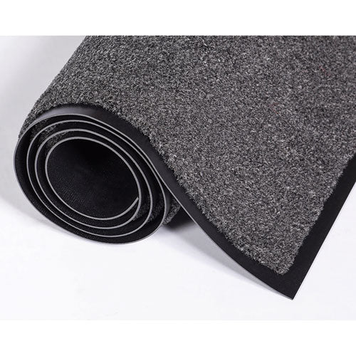 Image of Crown GS 0310CH Rely-On Olefin Indoor Wiper Mat, Rectangular, Charcoal Gray Cut Pile Surface, 36" x 10 ft