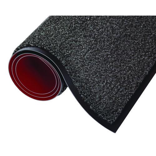 Image of Crown DS 0046CH Dust-Star Microfiber Wiper Mat, Rectangular, Charcoal Gray Carpeted Surface, 48" x 72"