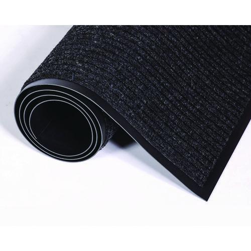 Image of Crown NR 0034CH Needle-Rib Wiper/Scraper Mat, Rectangular, Charcoal Gray Ribbed Surface, 36" x 48"