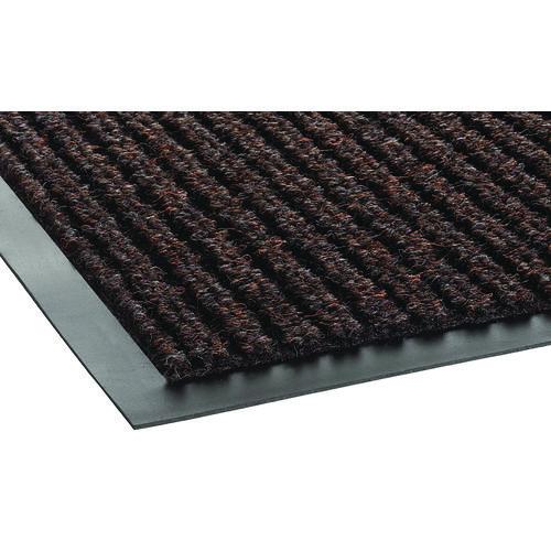 Image of Crown NR 0035BR Needle-Rib Wiper/Scraper Mat, Rectangular, Brown Ribbed Surface, 36" x 60"