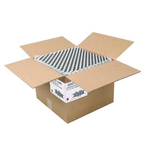 Image of Paterson Grease-Resistant Food Wrap, 12 x 12, Black Check, 5,000/Carton