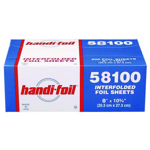 Image of HFA® HFA 58100 Interfolded Foil Sheets, 55 Gauge, 8 x 10.75, 500/Box, 6 Boxes/Carton